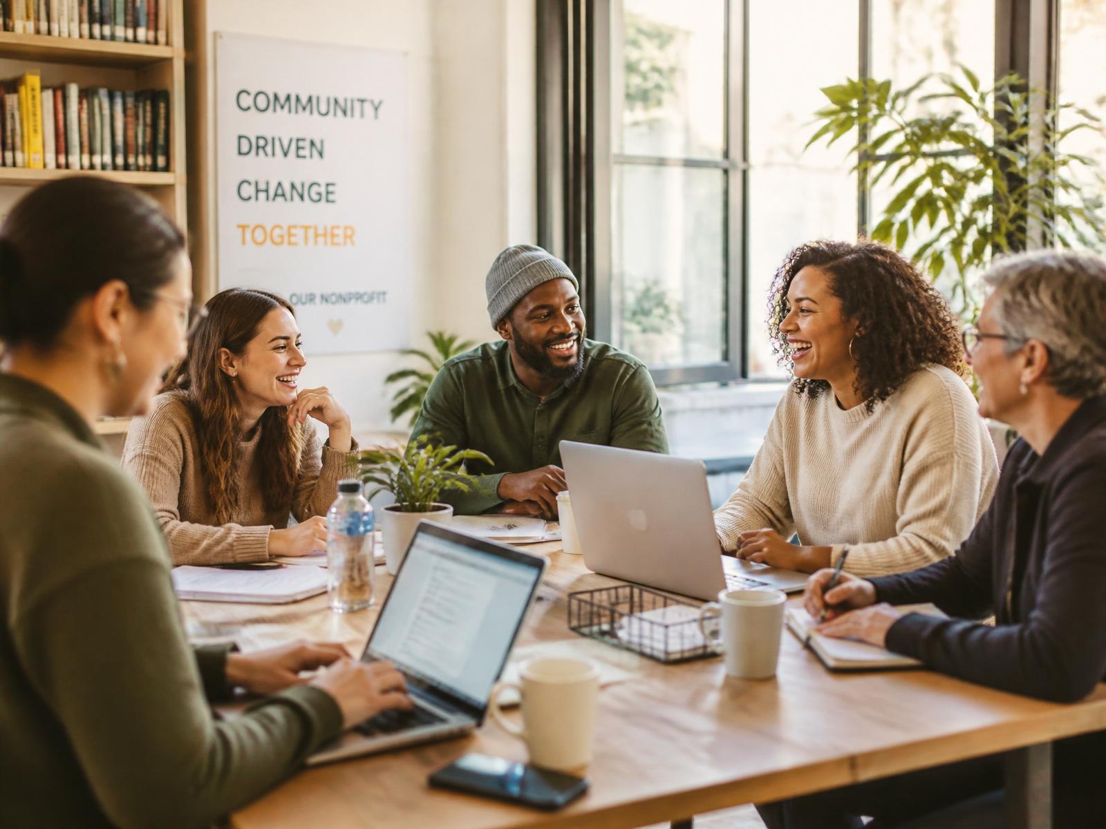 A marketing professional collaborating with nonprofit leadership